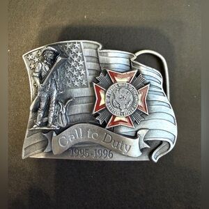 VFW Call To Duty Belt Buckle 1995 1996 Limited Edition Numbered 1245 of 5000